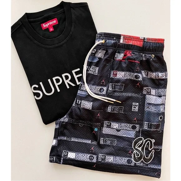 SC “THE BOX “ Black and Red Graphic Basketball Shorts Brand New